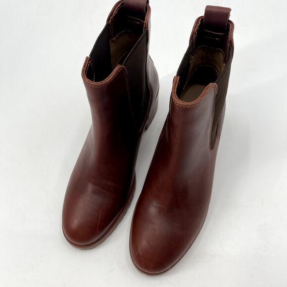 Nisolo Red Brown Leather Block Heel Chelsea boots - Picture 5 of 10